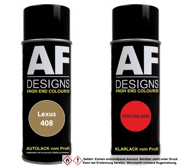 Spraydose für Lexus 408 Step Gold Metallic Basislack Klarlack Sprühdose 400ml