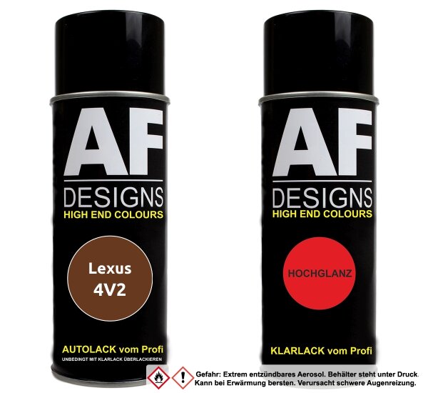 Spraydose für Lexus 4V2 Pearl Brown Perl Basislack Klarlack Sprühdose 400ml