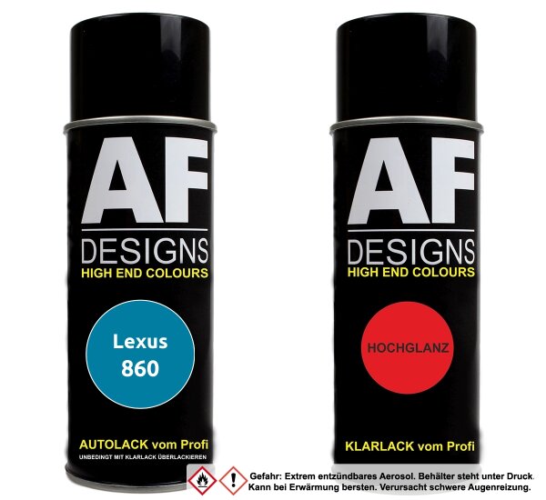Spraydose für Lexus 860 Blue Metallic Basislack Klarlack Sprühdose 400ml
