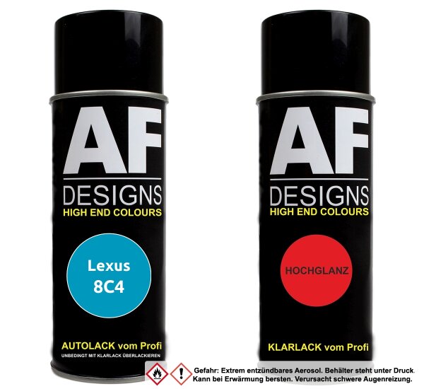 Spraydose für Lexus 8C4 Light Blue Metallic Basislack Klarlack Sprühdose 400ml