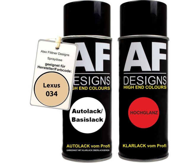 Spraydose für Lexus 034 Noble Perl Metallic Basislack Klarlack Sprühdose 400ml