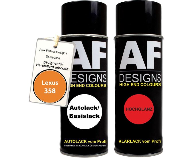 Spraydose für Lexus 358 Orange Basislack Klarlack Sprühdose 400ml
