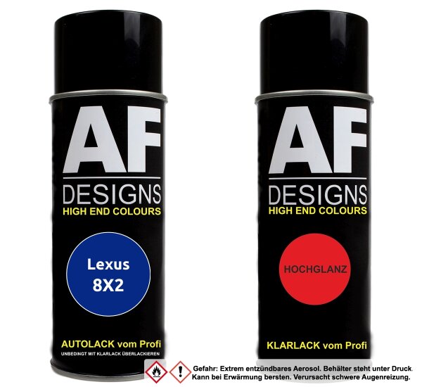 Spraydose für Lexus 8X2 Nebula Blue Metallic Basislack Klarlack Sprühdose 400ml