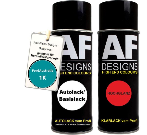 Spraydose für FordAustralia 1K Reef Green Metallic Basislack Klarlack Sprühdose 400ml