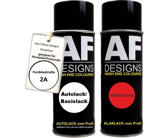 Spraydose für FordAustralia 2A Diamond White Basislack Klarlack Sprühdose 400ml