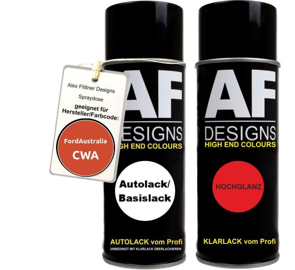 Spraydose für FordAustralia CWA Mandarin Perl Metallic Basislack Klarlack Sprühdose 400ml