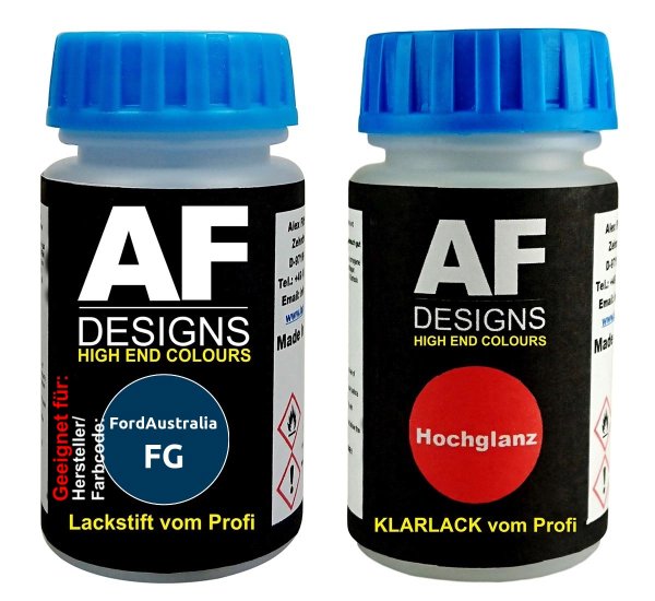 Lackstift für FordAustralia FG Cobalt Blue Metallic + Klarlack je 50ml Autolack Basislack SET