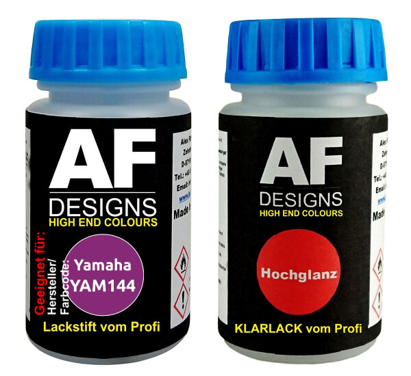 Lackstift Set für Yamaha YAM144 Violet Perl + Klarlack je 50ml Motorradlack Basislack SET