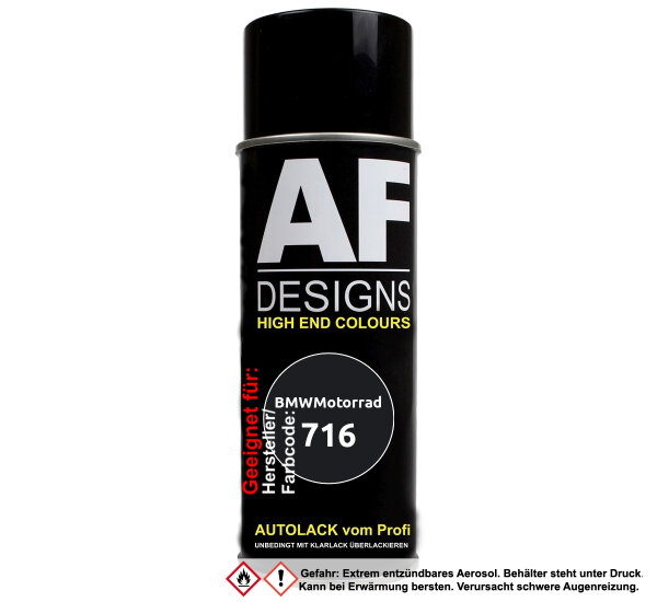 Motorradlack Spraydose für BMWMotorrad 716 Tiefschwarz 715 Basislack Sprühdose 400ml