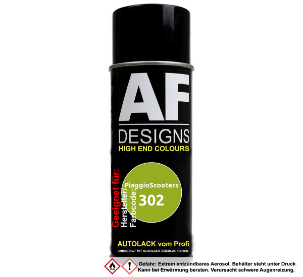 Motorradlack Spraydose für PiaggioScooters 302 Verde Mela Basislack Sprühdose 400ml