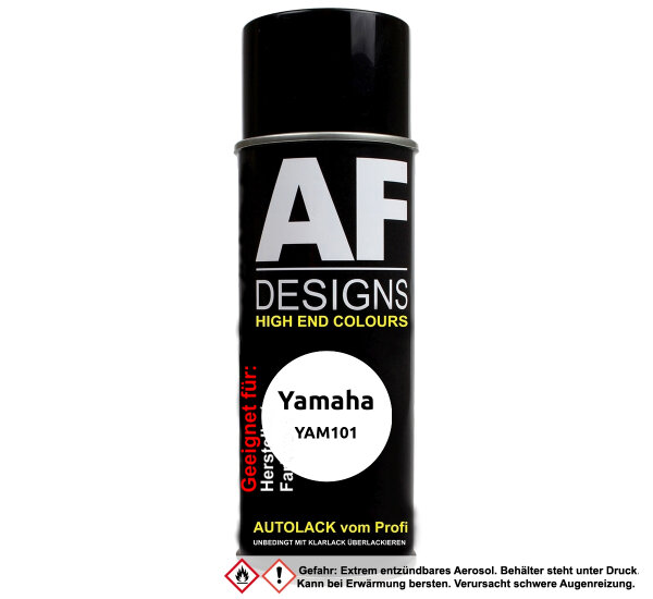 Motorradlack Spraydose für Yamaha YAM101 White 2C Basislack Sprühdose 400ml