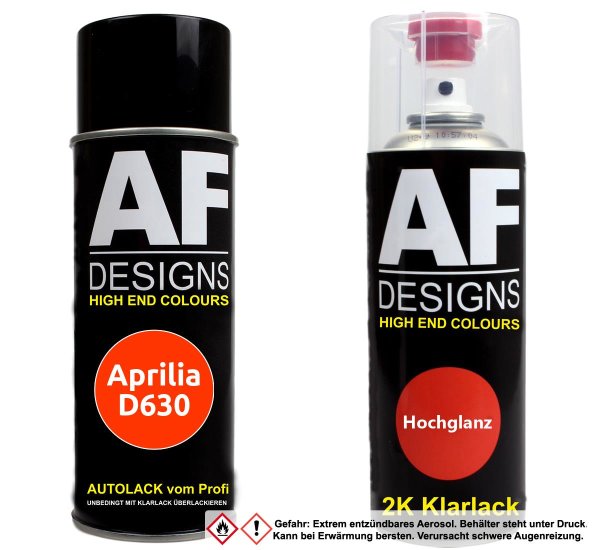 2K Spraydose Set für Aprilia D630 Rosso Passion Metallic Basislack 2K Klarlack Sprühdose 400ml