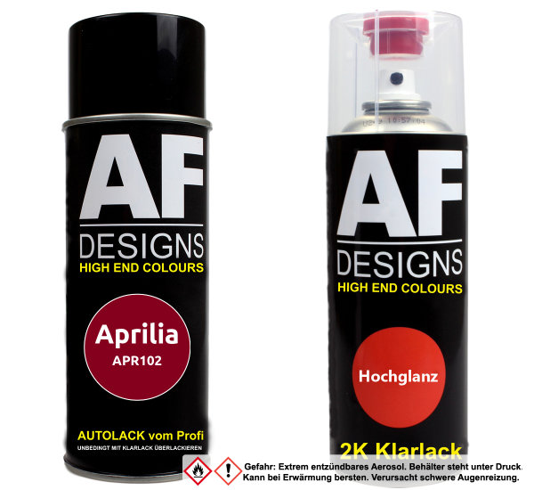 2K Spraydose Set für Aprilia APR102 Candy Red Basislack 2K Klarlack Sprühdose 400ml