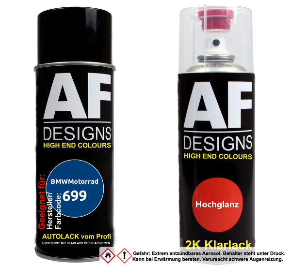 2K Spraydose Set für BMWMotorrad 699 Kobaltblauw Basislack 2K Klarlack Sprühdose 400ml