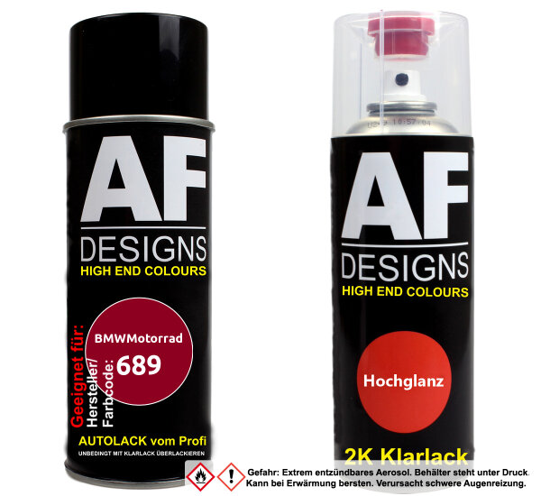 2K Spraydose Set für BMWMotorrad 689 Mysticrot Perl Basislack 2K Klarlack Sprühdose 400ml