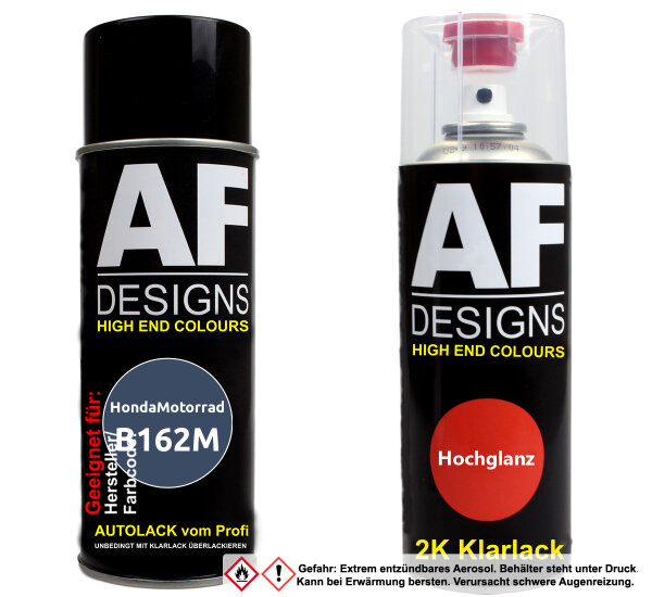 2K Spraydose Set für HondaMotorrad B162M Middy Blue Metallic Basislack 2K Klarlack Sprühdose 400ml