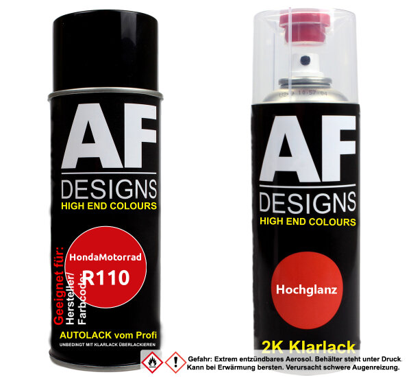 2K Spraydose Set für HondaMotorrad R110 Rosso Monza Basislack 2K Klarlack Sprühdose 400ml