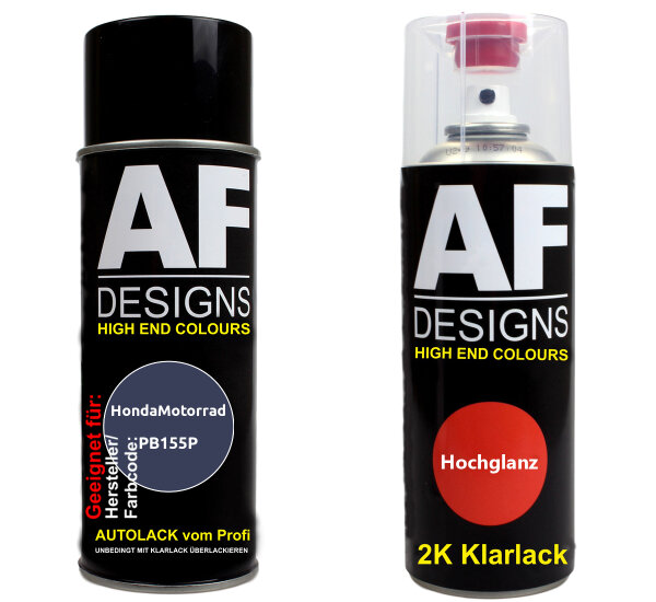 2K Spraydose Set für HondaMotorrad PB155P Blue Perl Basislack 2K Klarlack Sprühdose 400ml
