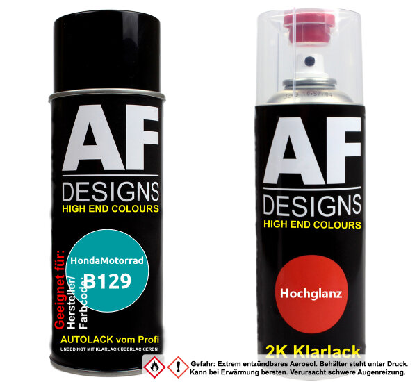 2K Spraydose Set für HondaMotorrad B129 Green 2C Basislack 2K Klarlack Sprühdose 400ml