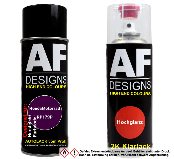 2K Spraydose Set für HondaMotorrad RP179P Amethyst Purple Perl Basislack 2K Klarlack Sprühdose 400ml