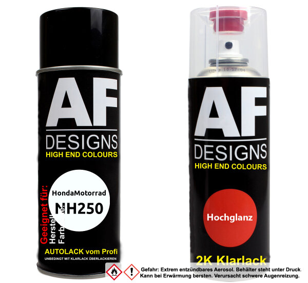 2K Spraydose Set für HondaMotorrad NH250 White 2C Basislack 2K Klarlack Sprühdose 400ml