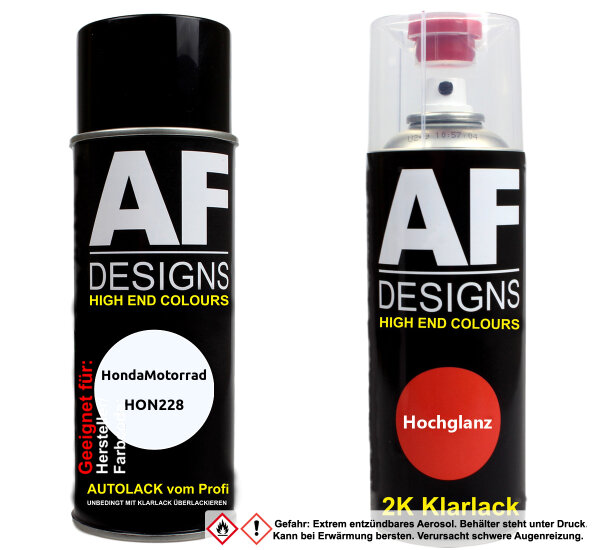 2K Spraydose Set für HondaMotorrad HON228 White 2C Basislack 2K Klarlack Sprühdose 400ml
