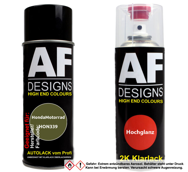 2K Spraydose Set für HondaMotorrad HON339 Harvest Green Perl Basislack 2K Klarlack Sprühdose 400ml