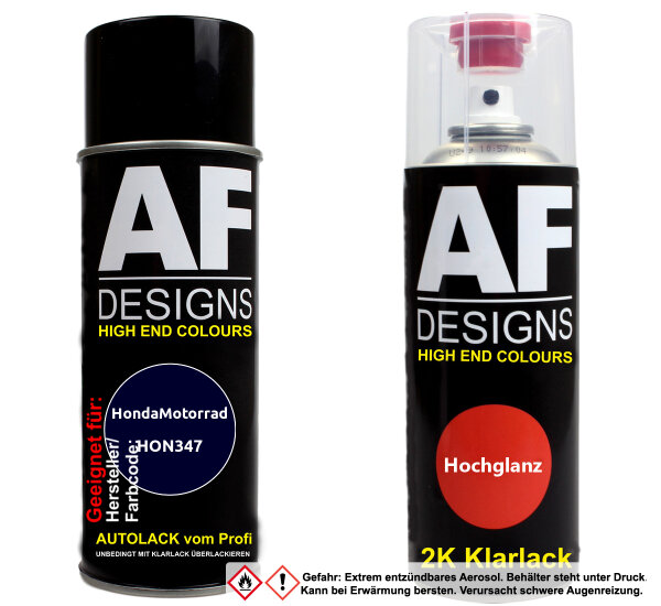 2K Spraydose Set für HondaMotorrad HON347 Blue Sensitive Met Basislack 2K Klarlack Sprühdose 400ml