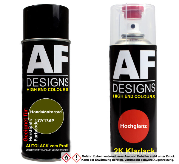 2K Spraydose Set für HondaMotorrad GY136P Harvest Green Perl Basislack 2K Klarlack Sprühdose 400ml