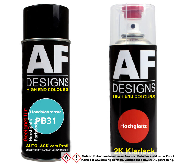 2K Spraydose Set für HondaMotorrad PB31 Blue Angel Basislack 2K Klarlack Sprühdose 400ml