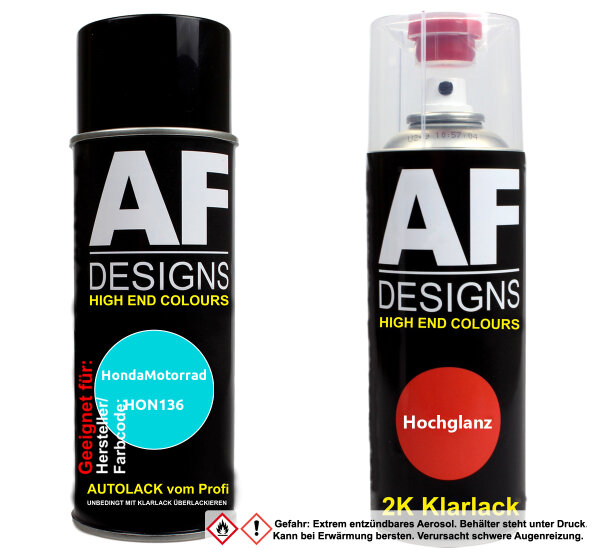 2K Spraydose Set für HondaMotorrad HON136 Green Perl Basislack 2K Klarlack Sprühdose 400ml