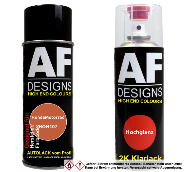 2K Spraydose Set für HondaMotorrad HON107 Brown 2C Basislack 2K Klarlack Sprühdose 400ml