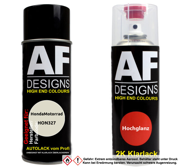 2K Spraydose Set für HondaMotorrad HON327 Pearl Fadeless White Basislack 2K Klarlack Sprühdose 400ml
