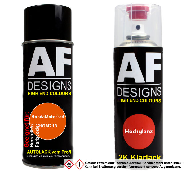 2K Spraydose Set für HondaMotorrad HON218 Pearl Lively Orange Basislack 2K Klarlack Sprühdose 400ml