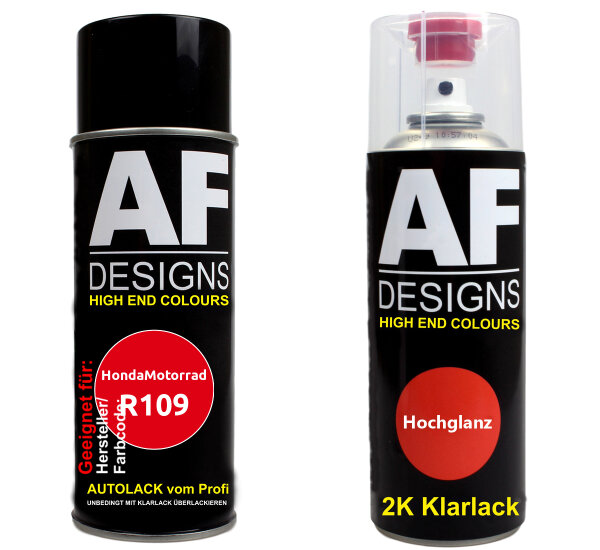 2K Spraydose Set für HondaMotorrad R109 Red 3C Basislack 2K Klarlack Sprühdose 400ml