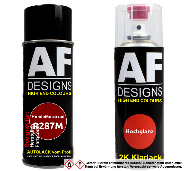 2K Spraydose Set für HondaMotorrad R287M Bloodstone Red Perl Basislack 2K Klarlack Sprühdose 400ml