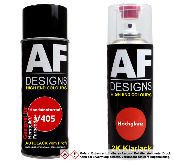 2K Spraydose Set für HondaMotorrad V405 Rosso Perl Basislack 2K Klarlack Sprühdose 400ml