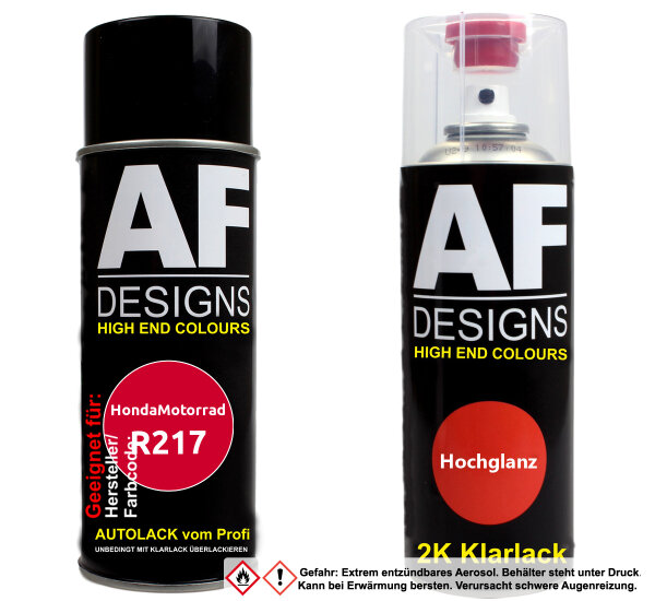 2K Spraydose Set für HondaMotorrad R217 Red 3C Basislack 2K Klarlack Sprühdose 400ml