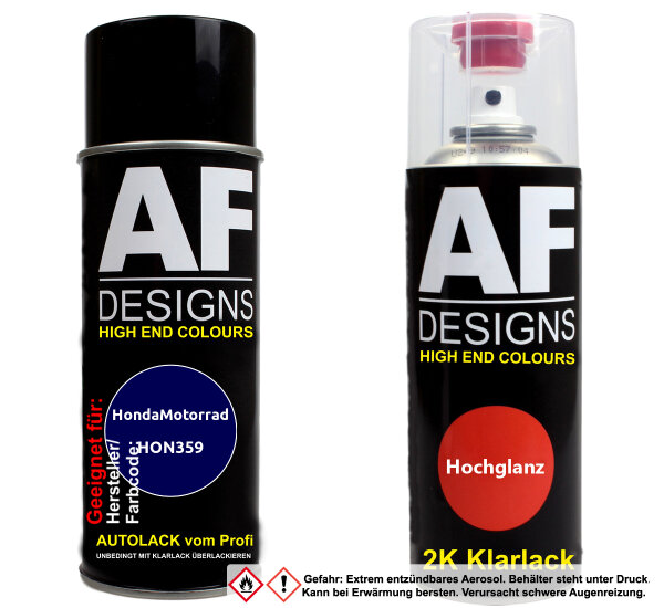2K Spraydose Set für HondaMotorrad HON359 Nova Blue Metallic Basislack 2K Klarlack Sprühdose 400ml