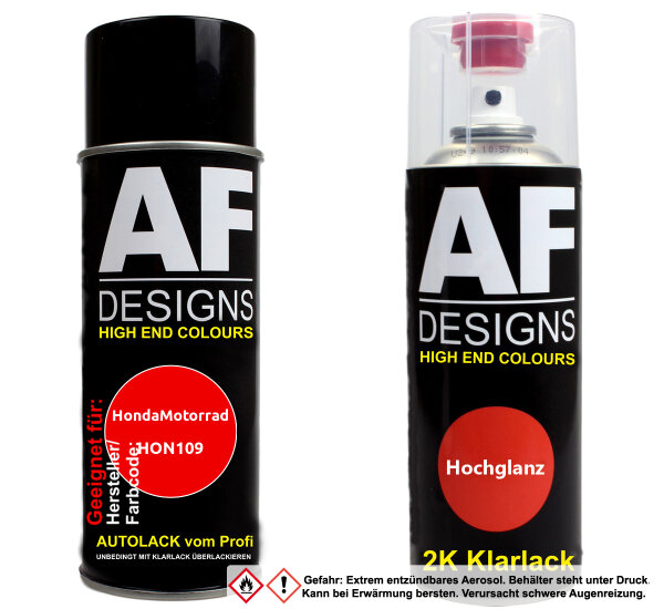 2K Spraydose Set für HondaMotorrad HON109 Red 3C Basislack 2K Klarlack Sprühdose 400ml