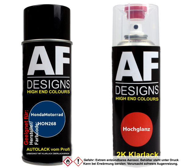 2K Spraydose Set für HondaMotorrad HON268 Pearl Blue Basislack 2K Klarlack Sprühdose 400ml
