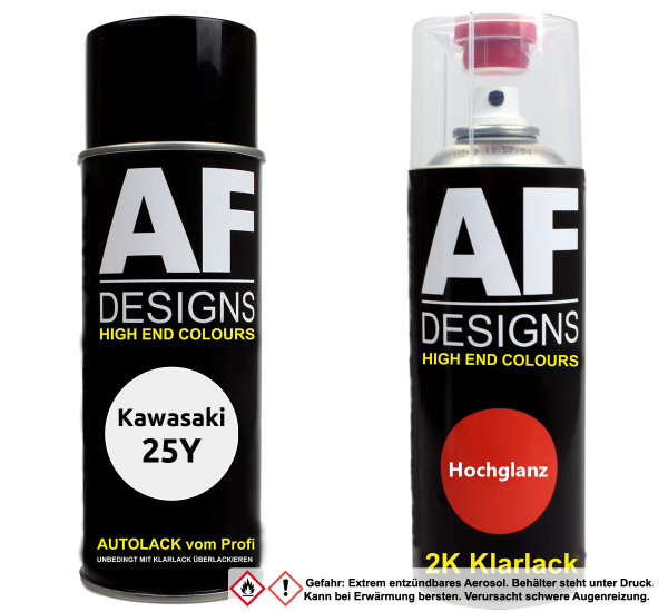 2K Spraydose Set für Kawasaki 25Y Stardust Perl Basislack 2K Klarlack Sprühdose 400ml