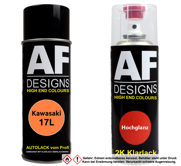 2K Spraydose Set für Kawasaki 17L Candy Burnt Orange Metallic Basislack 2K Klarlack Sprühdose 400ml