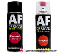 2K Spraydose Set für Kawasaki KAW149 Candy Persimmon Red Basislack 2K Klarlack Sprühdose 400ml