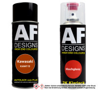 2K Spraydose Set für Kawasaki KAW115 Orange Perl Basislack 2K Klarlack Sprühdose 400ml