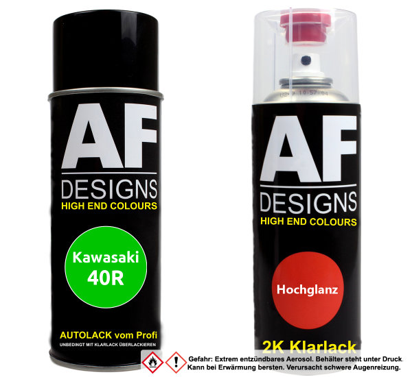 2K Spraydose Set für Kawasaki 40R Golden Blazed Green Perl Basislack 2K Klarlack Sprühdose 400ml