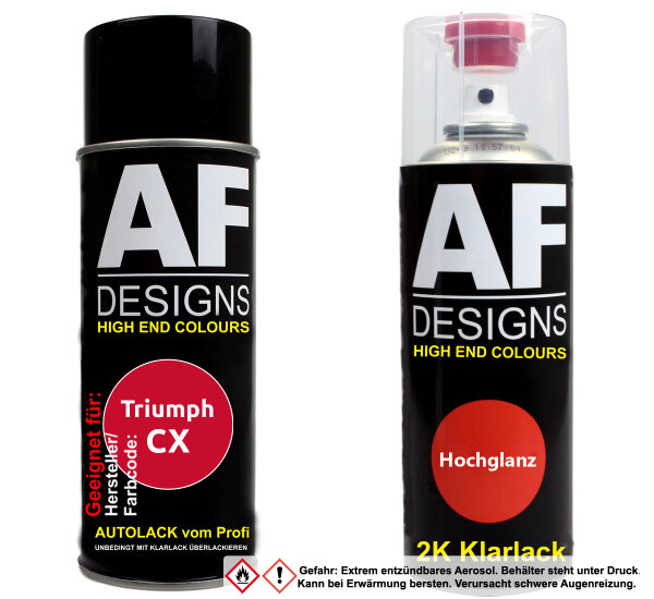 2K Spraydose Set für Triumph CX Cranberry Red Basislack 2K Klarlack Sprühdose 400ml