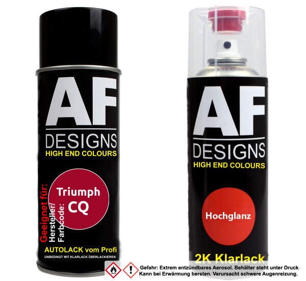 2K Spraydose Set für Triumph CQ Nuclear Red Basislack 2K Klarlack Sprühdose 400ml
