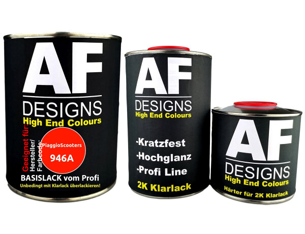 2,5L Motorradlack Set für PiaggioScooters 946A Arancio Fruit Klarlack Härter spritzfertig