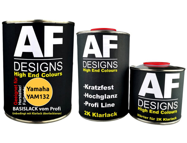 2,5L Motorradlack Set für Yamaha YAM132 Yellow Perl Klarlack Härter spritzfertig